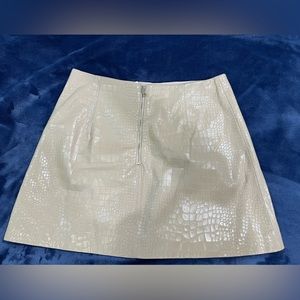 NWT Almond color leather mini skirt size 8